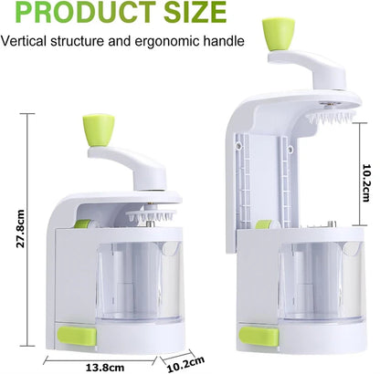 LMETJMA 4 in 1 Spiralizer Vegetable Slicer Rotating Blades Veggie Spiralizer Cutter Zucchini Spiral Noodle Maker JT321