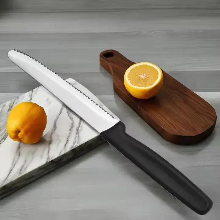 Steak Knives Set of 4/6/8 Stainless Steel Serrated Round Tip Fruit And Vegetable Paring Baking Toast Serrated Bread Knives