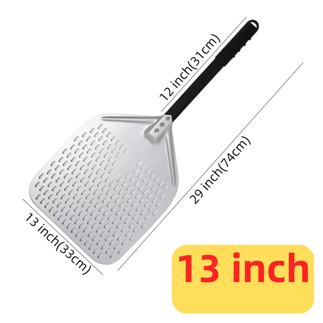 10 12 13 14 Inch Big Pizza Perforated Shovel Paddle Short/Long Handle for Oven Turning Peel Kitchen Utensils Pizza Baking Tools