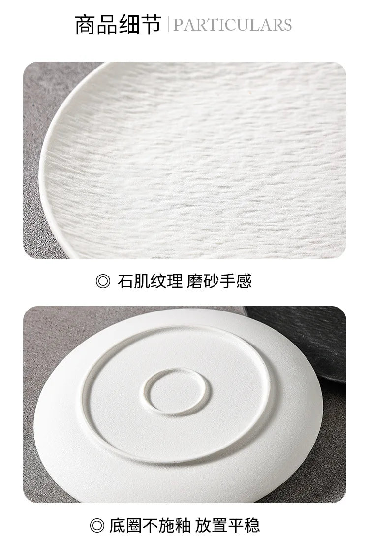 ceramic tableware, steak plates, stone pattern frosted salad plates, fruit plates, restaurant , western food