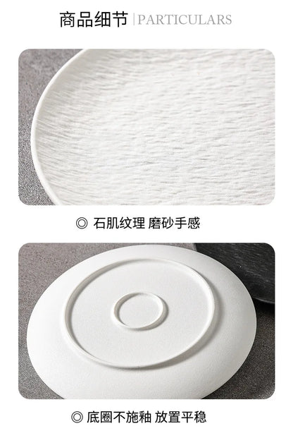 ceramic tableware, steak plates, stone pattern frosted salad plates, fruit plates, restaurant , western food