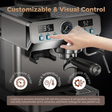 Professional Espresso Machine Smart 20 Bar Semi-Automatic Espresso Machine with Grinder Household Hotel Classic Coffee Maker