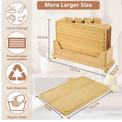 4PCS Wood Cutting Board Set for Baking Bread Cuting Fruit Vegetable Chees Kitchen & Charcuterie Available on Both Sides