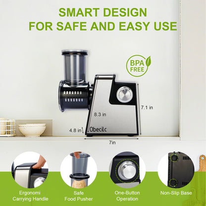 300W 7 in 1 Automatic Electric Vegetable Cutter Salad Shooter Slicer Shredder Grater for Cheese Carrot Cabbage Home Kitchen Food Prep Machine