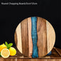 WXCOO Round Acacia Wood Resin Chopping Board Kitchen Cutting Board for Steak Snacks Fruit Board Food-Safe Cutting Board Thicken