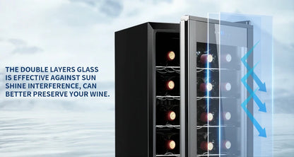 24 Bottle Built in Cooler Cabinet Stainless Steel Electric Freestanding Wine Refrigerators for Household