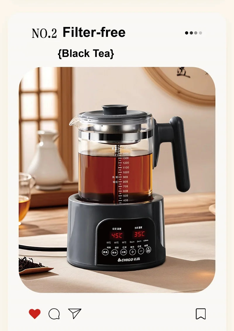 220V Health Kettle Temperature Control Pu'er Steam Teapot Baby 72h Constant Temperature Glass Milk Pot 1.5L Electric Kettle