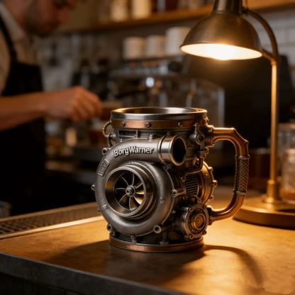 Resin Turbocharger Mug Sturdy and Durable Comfortable Grip 3D Engine Cup Handcrafted Mechanical Element Style Coffee Mug