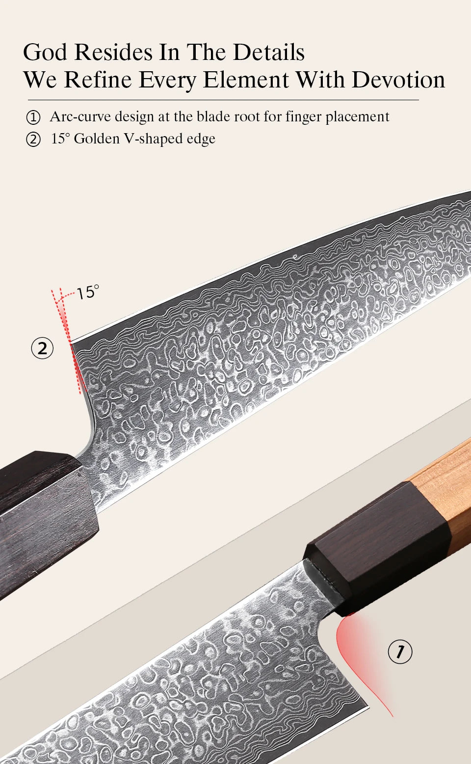 DASHWAY 1PC-7PCS Professional Kitchen Knives Set Utility Santoku Bread Japanese Handmade 67 Layer Damascus Steel Chef Knife