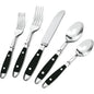 Vintage 20-Piece Stainless Steel Silverware Set with Black Bakelite Handles, Dishwasher Safe for 4-Person Service