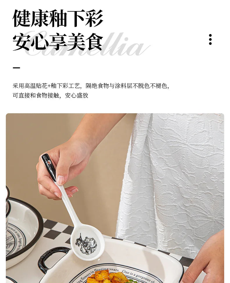 Underglaze Color, Ceramic Tableware, Gift Box Set, Dishes, Soup Bowls, Combination Package.