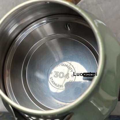 1.7L Retro Paint Decal Electrc Kettle Boiling Water With Thermometer Auto Power Off 304 stainless Steel Electrc Teapot 220V