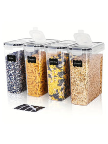 4pcs4l  Large Food Storage Containers With Lids, Airtight Food Storage Containers For Kitchen Pantry Organization And Storage