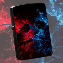 Stylish Cool Neon Red Blue Facing Ninjas Themed Portable Igniter, Art Printed Personal Carry Ignition Tool, Perfect For Daily Use, Travel, Gatherings, Outdoor Activities, Ideal Gift For Friends, Hobbyists For And Daily Practi