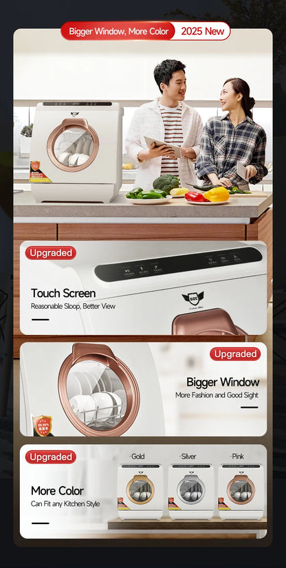Q8-Max Household Free-installation Mini Dish Washing Portable Automatic  Freestanding Electronic Dishwasher Machine Home 8 Sets