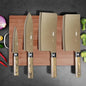 4-piece Commercial wood grain Titanium kitchen knife set, sharp meat cutter, multi-purpose slslice knife, chef BBQ knife se