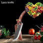 WXCOO 1~4pcs Kitchen Knife Set Stainless Steel Handmade Forged Meat Cleaver Boning Fruit Slicing Butcher Knife Cutting Board