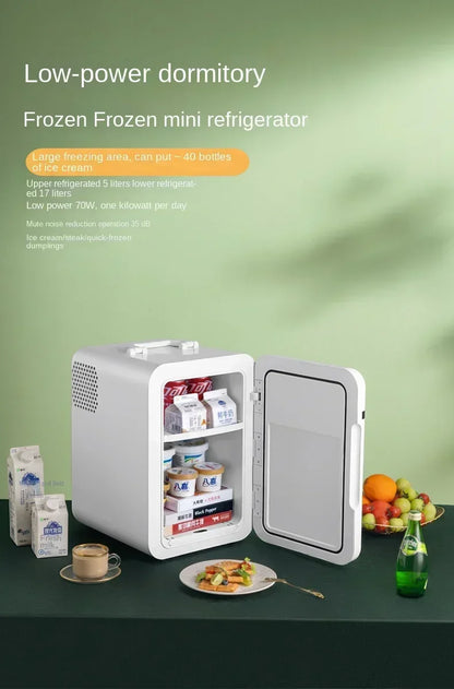 220V Mini Refrigerator Small Household Dormitory Car Mounted Refrigerator Mini Student Refrigeration Single Person Small  HCA1