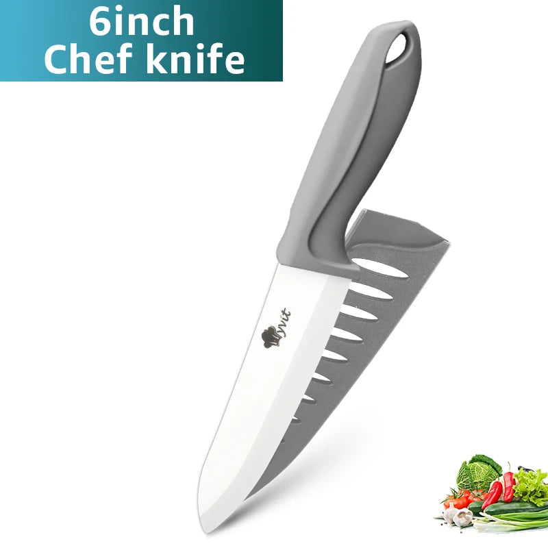 Ceramic Knives Kitchen Knive 3 4 5 6 inch Chef Paring Utility Slicing Bread Knife +Peeler Zirconia White Blade Cooking Tool