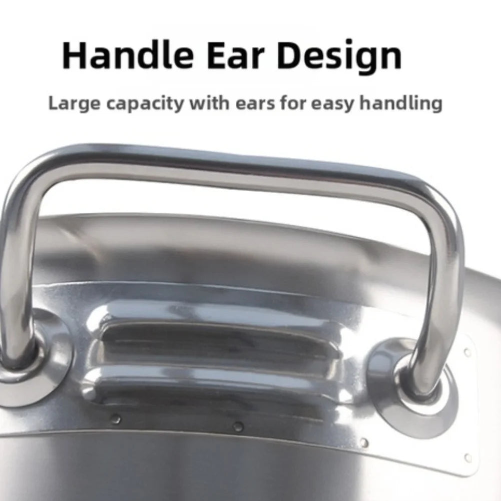 Stainless Steel Milk Pot 16 18 20 22 24cm with Lid Sauce Pan for Gas Electric Induction Stove Boiling Simmering Use