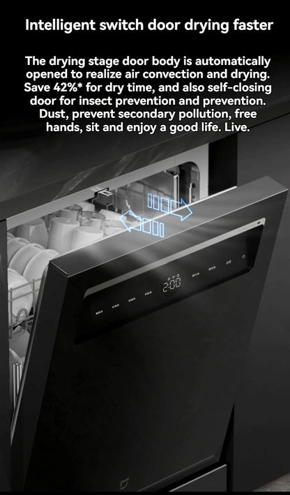 Integrated Sink Dishwasher Xiaomi Mijia Smart Embedded Dual Purpose Dishwasher 16 Sets N1 Large Capacity QMDW1602M Built-in Dish