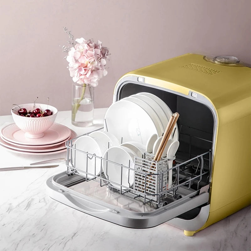 Stand-alone dishwasher automatic household desktop mini small intelligent dishwashing machine free installation