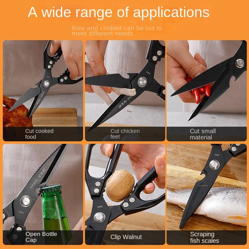 Japanese SK5 Kitchen Shears | Heavy-Duty Poultry Scissors for Bones | Multi-Purpose Stainless Steel Cutting Tool