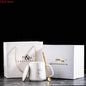 400ml New Product European Style Light Luxury Gold-painted Ceramic Coffee Mug with Lid Spoon Water Cup Cartoon Mug