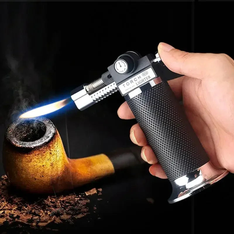 Gas Lighter Windproof BBQ Kitchen Cooking High Capacity Torch Turbine Lighter Spray Gun Jewelry Metal Welding Men's Gifts  Torch