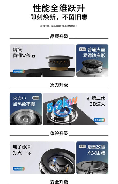 Boss Xingchen series 20B2A natural gas stove household double stove fire liquefied gas stove