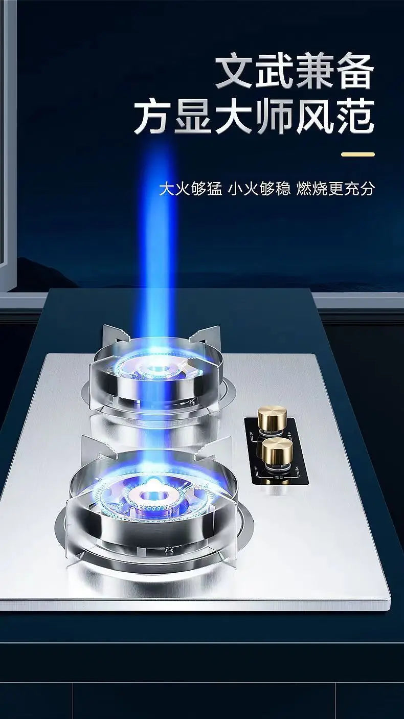 Gas gas stove pure copper direct injection fire double stove natural liquefied gas timing embedded desktop stove new