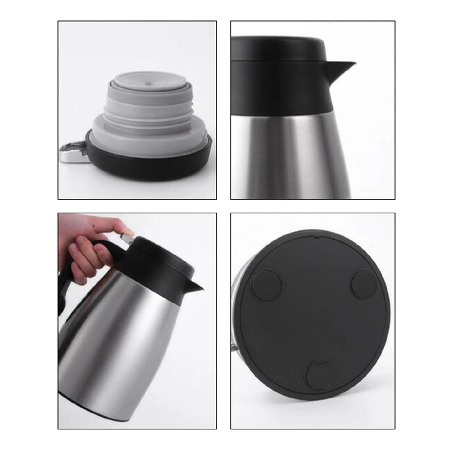 Car Electric Kettle DC 24V Auto Shut Off Automotive Accessories with Cigarette Lighter Heating Kettle for Outdoor Camping