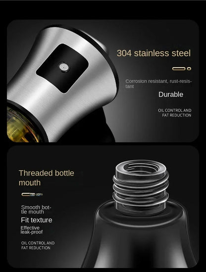 Kitchen Oil Sprayer for Cooking,6.8oz/200ml Olive Oil or Vinegar, Trigger Design,Stainless Steel Vinegar Glass Spray Bottle