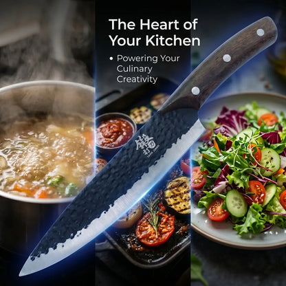 Premium 7Pcs Chef Knife Set Forged Kitchen Knives Wenge Wood Handle High Carbon Stainless Steel Full Tang ForHome Cooking&BBQ