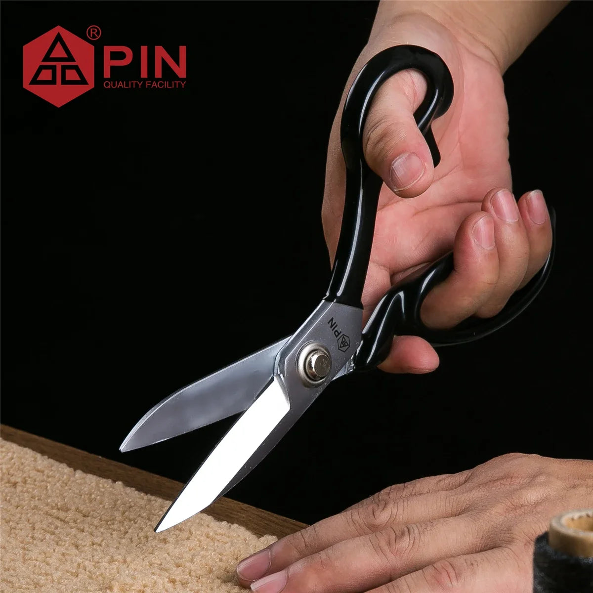 Professional Tailor Scissors, Ultra Thick High Carbon Steel Blades for Heavy Duty Fabric & Leather Cutting, Sewing Craft Tool