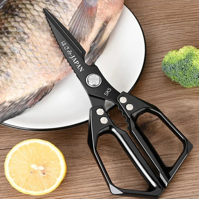 WXCOO Japanese Household Kitchen Scissors SK5 Stainless Steel Multi-Purpose Shears Specialized Heavy-Duty Chicken Bone Scissor