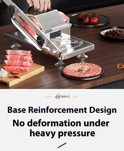 GIANXI Mutton Roll Slicer Machine Stainless Steel Meat Slicer Beef Thin Slice Frozen Meat Household Barbecue Hot Pot Cooking