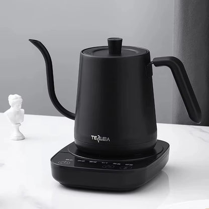 800ml Gooseneck Electric Kettle Hand Brew Coffee Pot Thermo Pot 304 Stainless Steel Teapot Smart Temperature-Control Water Jug