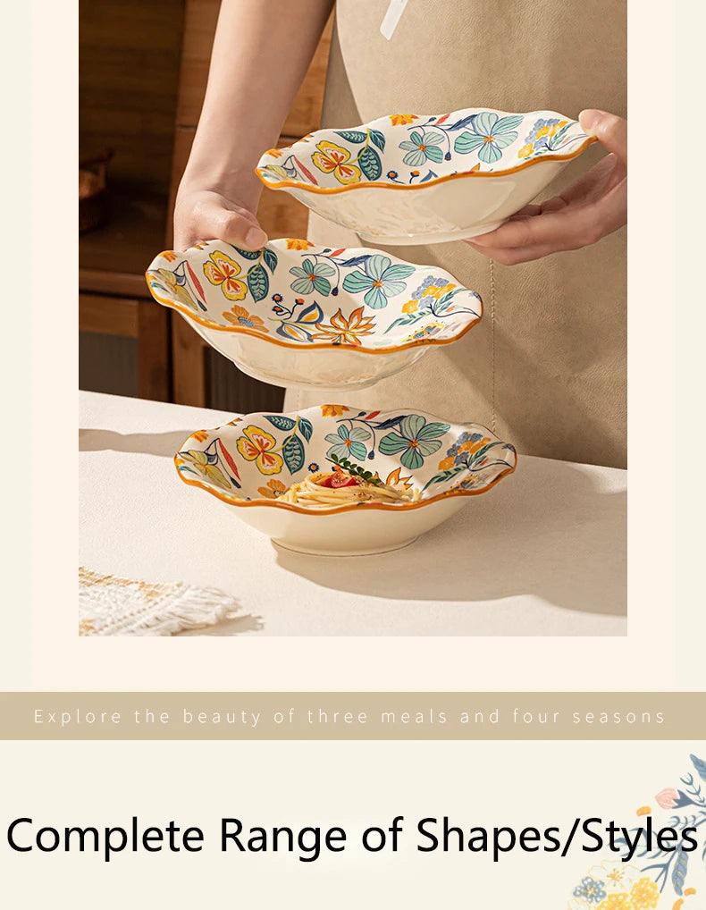 Dishes set modern dinner dish set ceramic luxury serving table set chinese travel kit noble modern classic bowl set