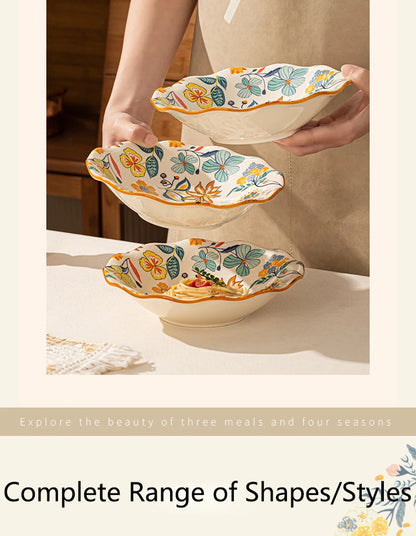 Dishes set modern dinner dish set ceramic luxury serving table set chinese travel kit noble modern classic bowl set