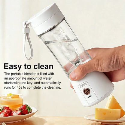 Compact Cordless USB Rechargeable Personal Blender - 380ml Juice Cup,15000RPM, With 6 High-Performance Blades For Smoothies And Shakes, Perfect For Picnics And Sports Activities