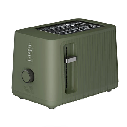 Thyme & Table 2-Slice Toaster, Extra-Wide Slots with Removable Crumb Tray, Sand White