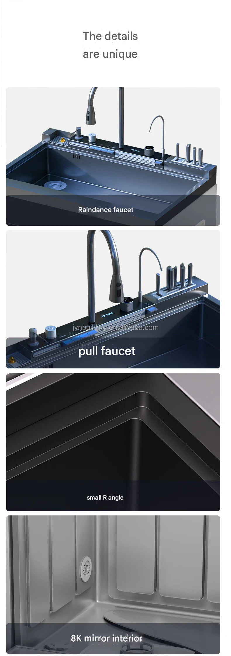 Integrated Sink Dishwasher Home Embedded Dishwasher 110~220V Integrated Dishwasher 304 SUS Ultrasonic Integrated Kitchen Sink