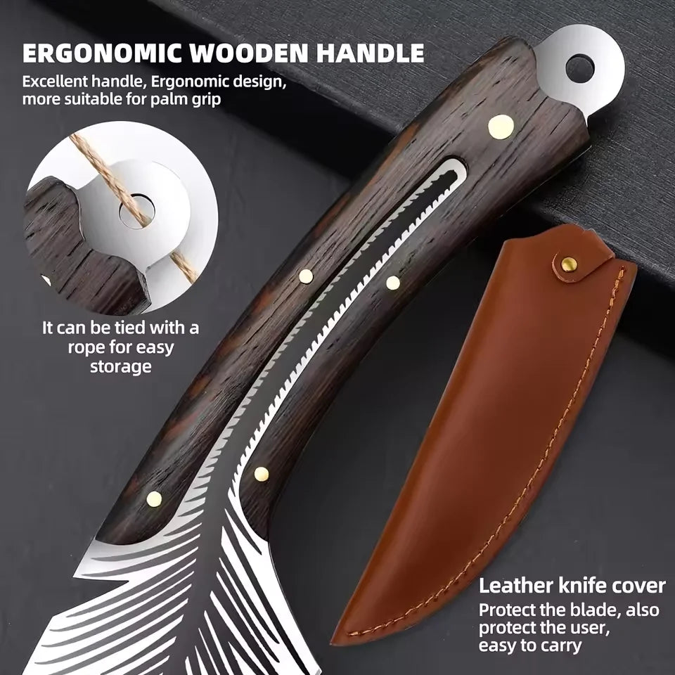 Stainless steel forged cooking knife, chef's knife, Longquan Xiaketang kitchen knife, feather bone cutting knife