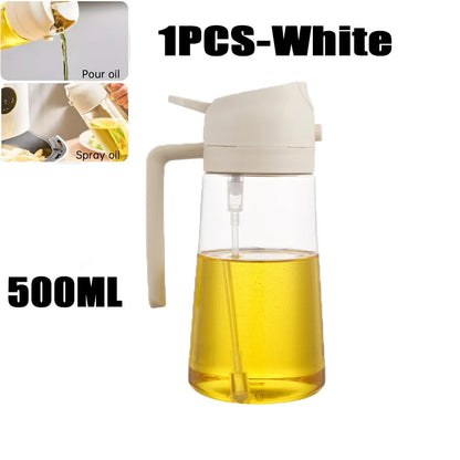 Multi-functional Kitchen Oil Bottle Spray Oil Pouring Two-in-one Food-grade Material Is Not Easy To Damage 500ML Large Capacity