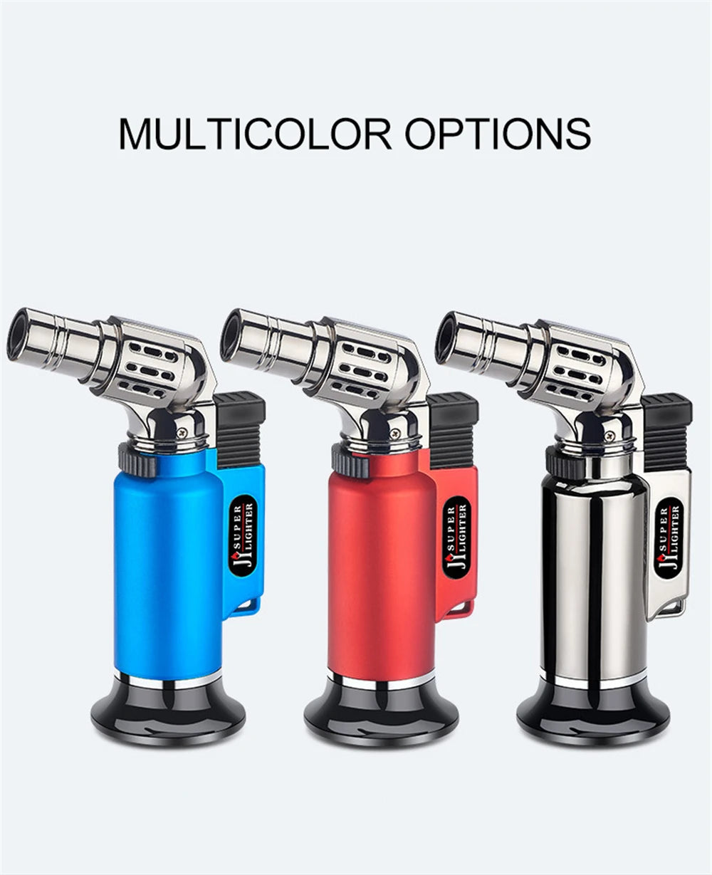 Metal Windproof Turbo Gas Lighters Welding Torch Kitchen Cooking Adjustable Flame Powerful Spray Gun Cigar Lighter For Men Gifts