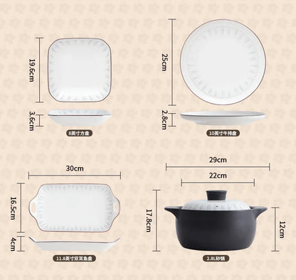 Simple Ceramic Bowl, Combination, Underglaze Color,  Tableware