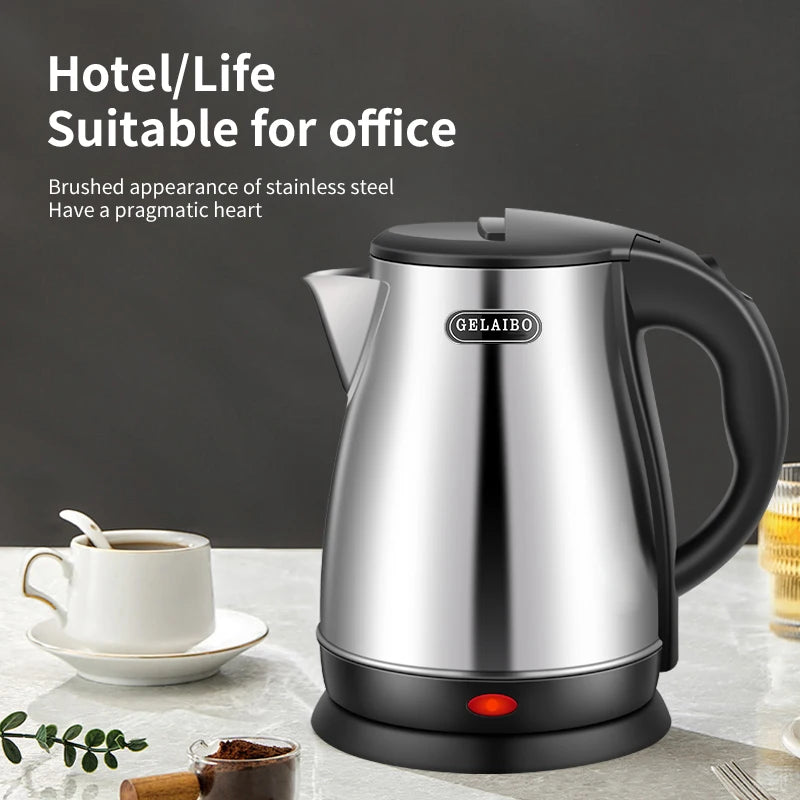 GELAIBO electric kettle, large-capacity 1.8-liter glass kettle, one-button boiling water, automatic shutdown, anti-dry function