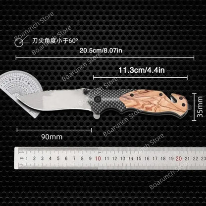 Household sharp multifunctional folding knife EDC pocket knife, suitable for outdoor camping and fishing emergency rescue knife
