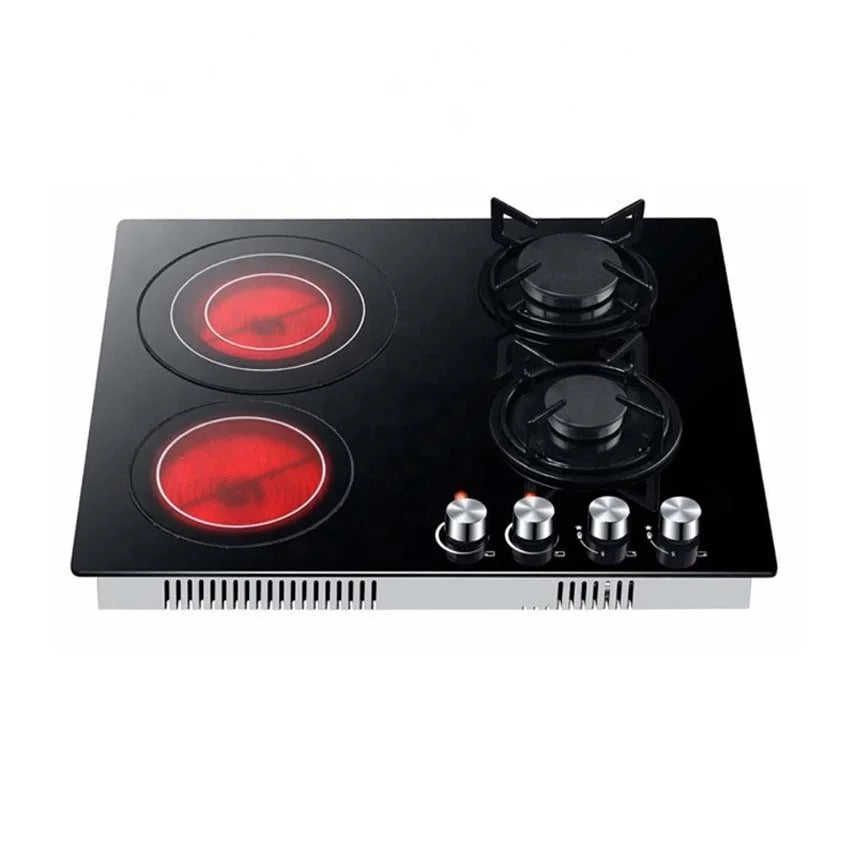 OEM Built in 5 Gas 1 Single Electric  Ceramic Hob 4 Burner Gas Cooker Induction and Gas Cooktop